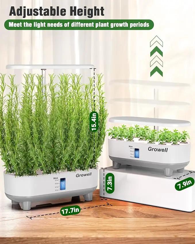 Hydroponics Growing System Kit, 16 Pods Indoor Garden with 28W Full Spectrum LED Grow Light, Auto Timer, 3 Smart Light Modes, 8L Large Herb Garden, Ideal Gardening Gift for Women, Men (White) by GreenHaven Gardens