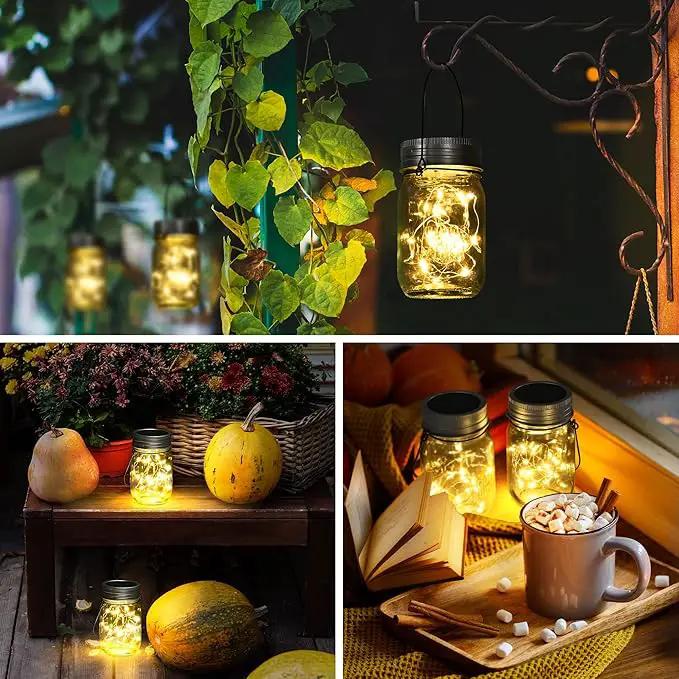 GIGALUMI Solar Mason Jar Lights, 12 Pack 30 Led String Fairy Lights Garden Lights Outdoor Waterproof Hanging Solar Lanterns for Outdoor, Garden, Patio, Lawn, Balcony Decoration by GreenHaven Gardens