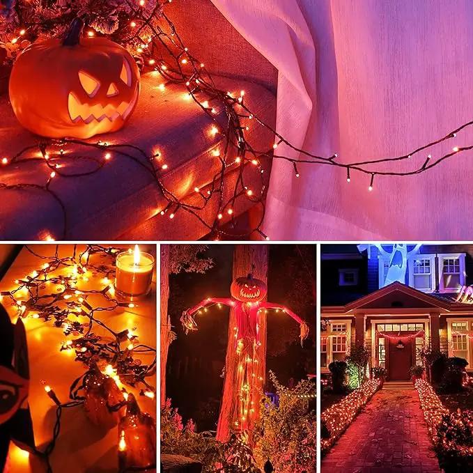 weillsnow 164FT 500 LED Orange Halloween Lights, 8 Modes Waterproof Plug in String Lights for Halloween Indoor Outdoor Yard Party Wedding Garden Home Decorations (Orange) by GreenHaven Gardens