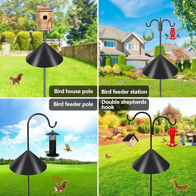 Gtongoko 19 Inch Squirrel Baffle for Bird Feeder Pole Squirrel Guards for Shepherds Hook Stopper for Bird Feeders Black 2 Pack by GreenHaven Gardens