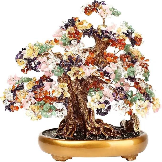 Comeon Large Crystal Quartz Lucky Tree Gem Tree for Office Home Feng Shui Decoration for Wealth/Fortune and Luck (Mix-Gemstone) by GreenHaven Gardens