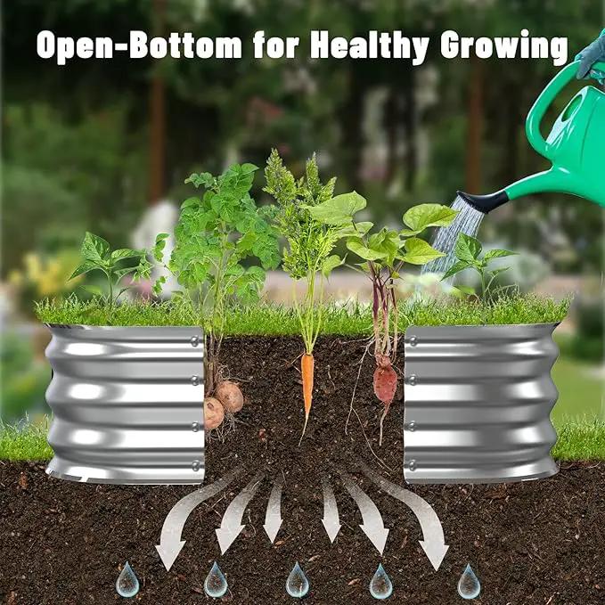 Raised Garden Bed, 3×3×1ft Galvanized Steel Planter Boxes, Heavy Duty Outdoor Raised Garden Bed Planter Kit for Gardening, Rustproof Large Garden Beds for Vegetables, Fruits, Flower Grow by GreenHaven Gardens
