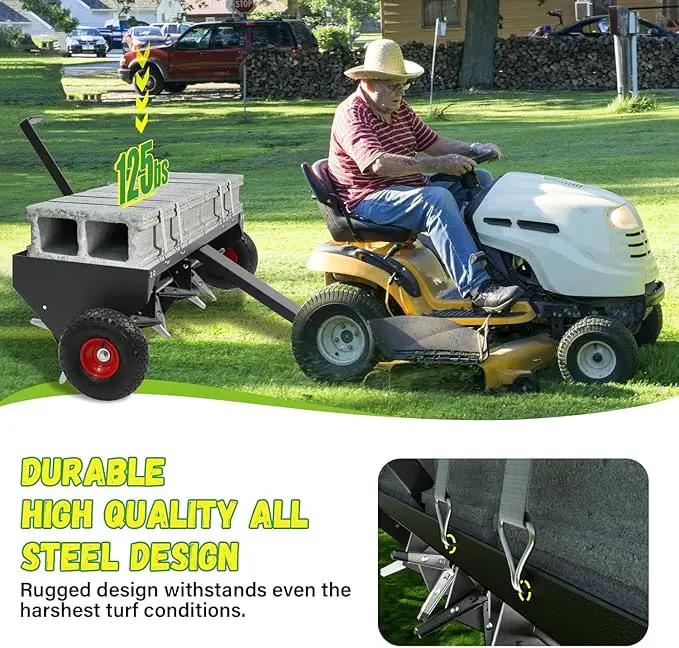 Doniks 48-Inch Tow Behind Lawn Plug Aerator with Universal Hitch, Lawn Aerator Tow Behind with 30 Galvanised Steel Tines,Tray and Inflatable Wheels for Gardens, Lawns, Farms by GreenHaven Gardens