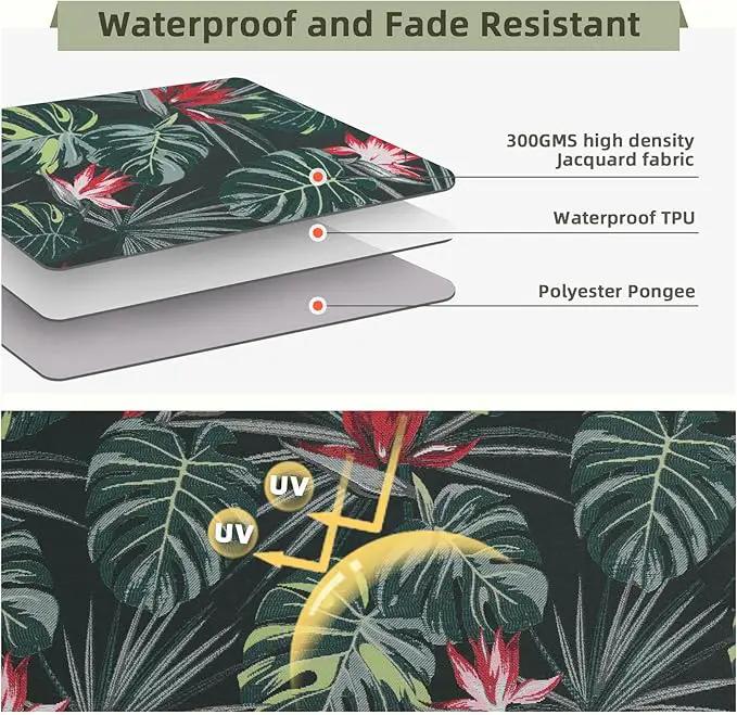 Favoyard Outdoor Seat Cushion 22 x 22 x 3 in Waterproof Pattern Fade Resistant Cover Removable Patio Furniture Cushions Deep Seat & Back Cushion Set with Adjustable Straps for Patio Chair Sofa Couch by GreenHaven Gardens