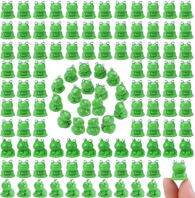 220 Pcs Mini Resin Frogs Green Plastic Miniature Tiny Figurines Tiny Frogs for Fairy Garden Moss Landscape DIY Craft Accessories Home Ornament and Dollhouse Birthday Party Favors by GreenHaven Gardens