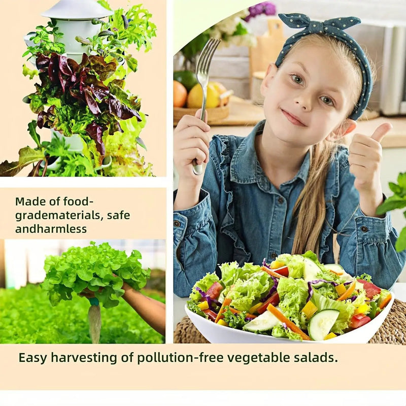 Hydroponic Growing System,Hydroponic Vertical Garden,Indoor Smart hydroponic Vegetable System, 30 Pods,Plant Germination kit with Pump System, Auto Timer, Beginner kit by GreenHaven Gardens