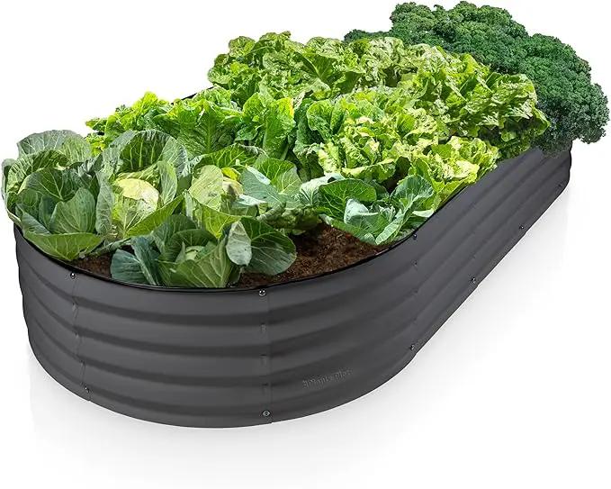 Galvanized Raised Garden Beds Outdoor // 6×3×1 ft Planter Raised Beds for Gardening, Vegetables, Flowers // Large Metal Garden Box // Patented Tool-Free Design (Dark Gray) by GreenHaven Gardens