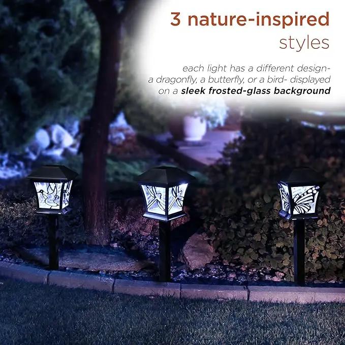 Alpine Corporation Solar-Powered Nature Inspired Pathway Lights, 3-Piece by GreenHaven Gardens