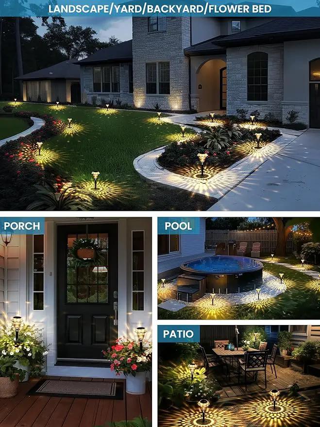 SOLPEX Solar Pathway Lights Garden Decor for Yard, Garden Lights Solar Powered Waterproof Landscape Lighting, Solar Outdoor Lights Porch Decor for Path Walkway Driveway (8 Pack Warm White) by GreenHaven Gardens