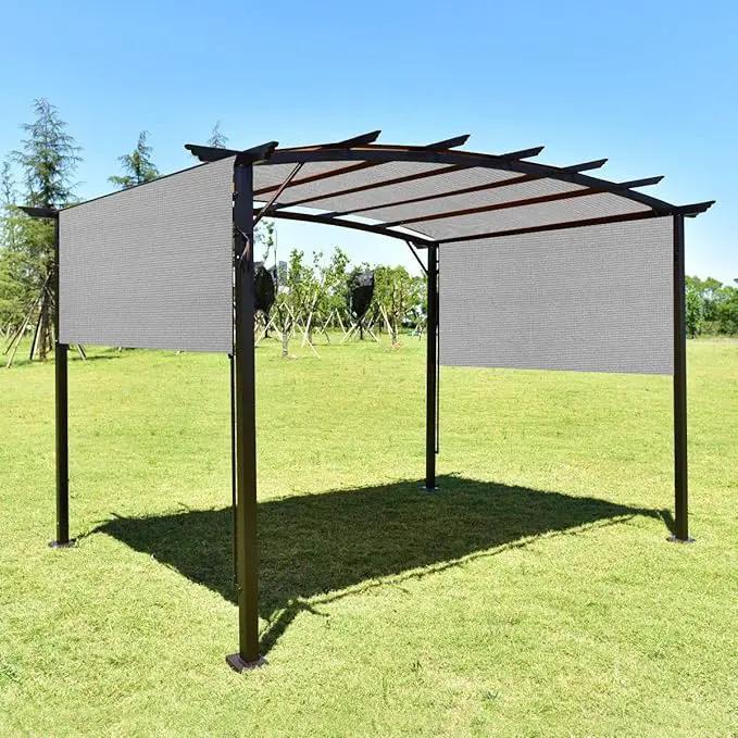 Eden's Decor Straight Flat-Edged Sun Shade Sail Rectangular 16' x 17' Grey UV-Blocking Outdoor Canopy Fabric Cloth Awning for Pergola Patio Garden Backyard Custom Size by GreenHaven Gardens