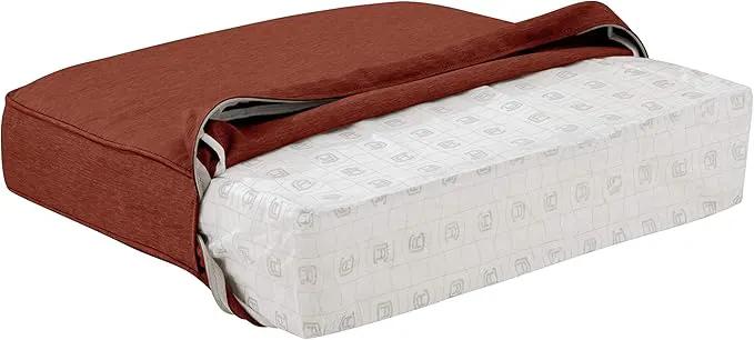Classic Accessories Montlake Water-Resistant 19 x 20 x 4 Inch Patio Lounge Back Cushion, Heather Henna Red, Outdoor Loveseat Cushions by GreenHaven Gardens