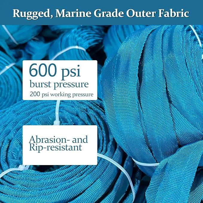 Garden Hose 25ft, Made of TPE(Not PVC), Ultra-Light & Flexible Water Hose with Solid Brass Fittings, Non-Shrinking, Easy to Storage, Drinking Water Safe Material, All-weather, SeaBlue by GreenHaven Gardens