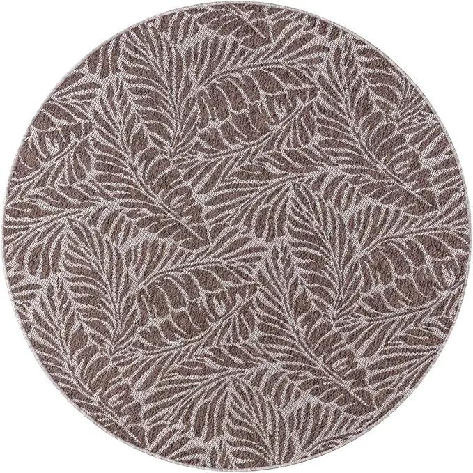 Keen Home Design Terrace Outdoor Round Rug - 5ft Round Washable Indoor/Outdoor Rug for Patio, Kitchen, Balcony, Beach, Garden, Deck and Porch, Size: 5'3" Round by GreenHaven Gardens