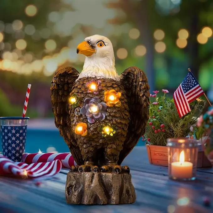 TAKE ME Gardening Gifts Outdoor Decor Eagle Solar Lights Christmas Garden Gifts for Eagle Lovers Birthday Gifts for Women Garden Decor Patio Yard Decor (Brown Eagle) by GreenHaven Gardens