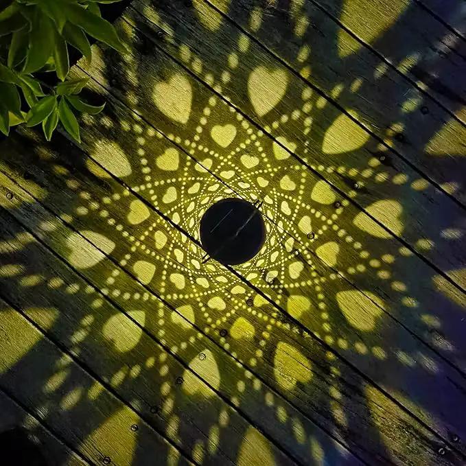 Solar Lanterns Outdoor Hanging Heart Pattern Decor Lantern,Waterproof Hollow Out Metal Decorative Garden Light,Graceful Decoration for Patio,Yard,Landscape,Walkway,Festival by GreenHaven Gardens