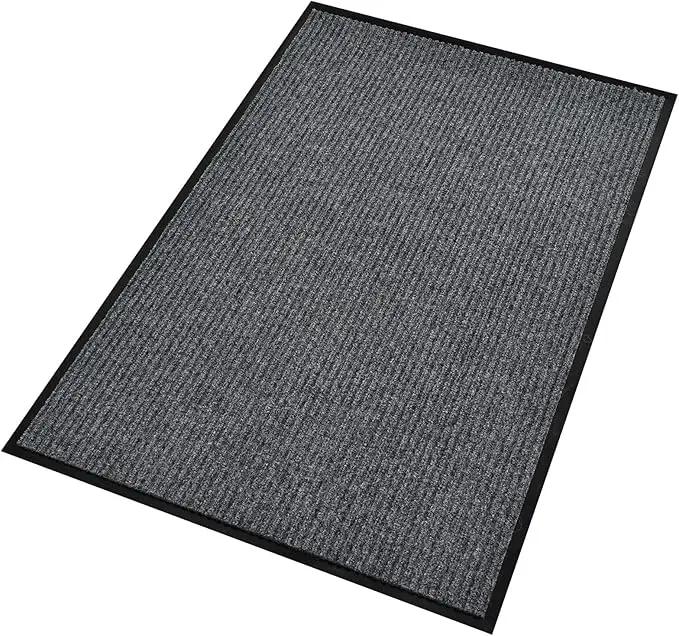 fani Heavy Duty Large Outdoor Indoor Entrance Doormat Waterproof Low Profile Entrance Rug Front Door Mat Patio Anti-Skid Rubber Back, 35x60 inch (Light Grey) by GreenHaven Gardens