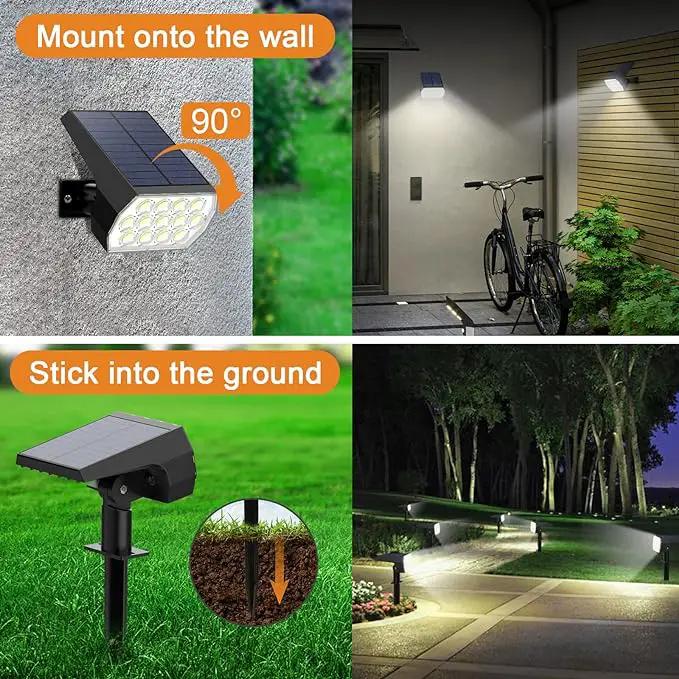 WELALO Solar Spot Lights Outdoor, [6 Pack/52 LED/3 Modes] 2-in-1 Solar Landscape Spotlights, Solar Powered Security Lights, IP65 Waterproof Wall Lights for Walkway Yard Garden Driveway(Cool White) by GreenHaven Gardens