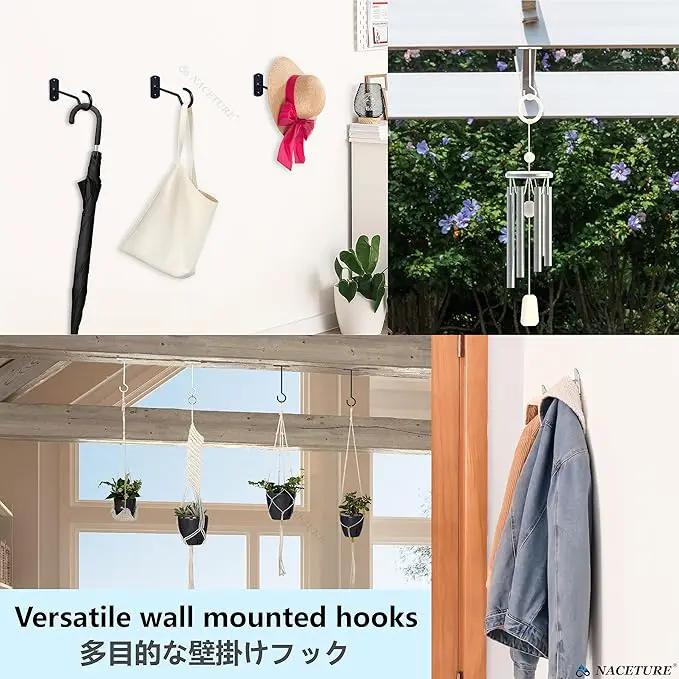 NACETURE Ceiling Hooks Heavy Duty 2 Pack - Plant Hooks for Ceiling Hanging Hook for Hanging Basket Hook, Light, Bird Feeders, Wind Chimes Décor Indoor & Outdoor (2.5" White 2 Pack) by GreenHaven Gardens