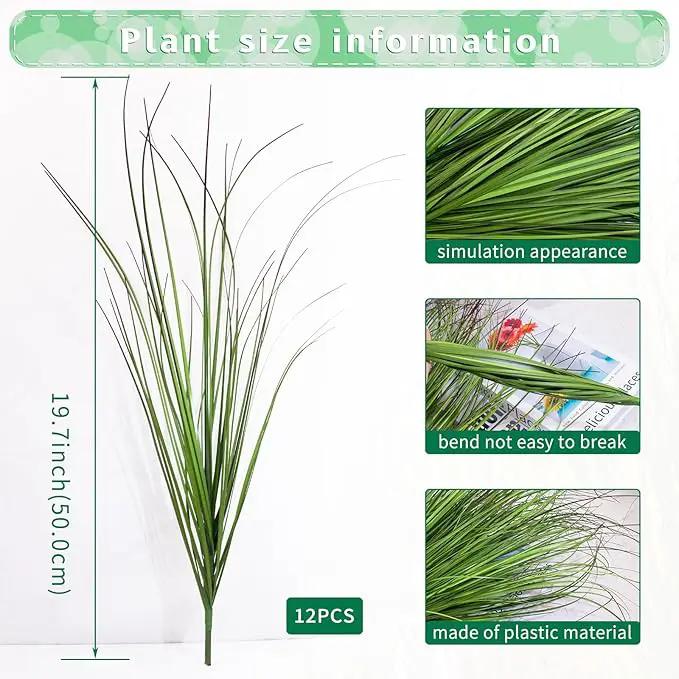 12Pcs Artificial Grass Plants, Faux Shrubs Wheat Grass, Artificial Tall Grass Fake Plants for Outdoor Decor,Artificial Greenery Stems Weed for Room Indoor Home Decor（Green Red Tail） by GreenHaven Gardens