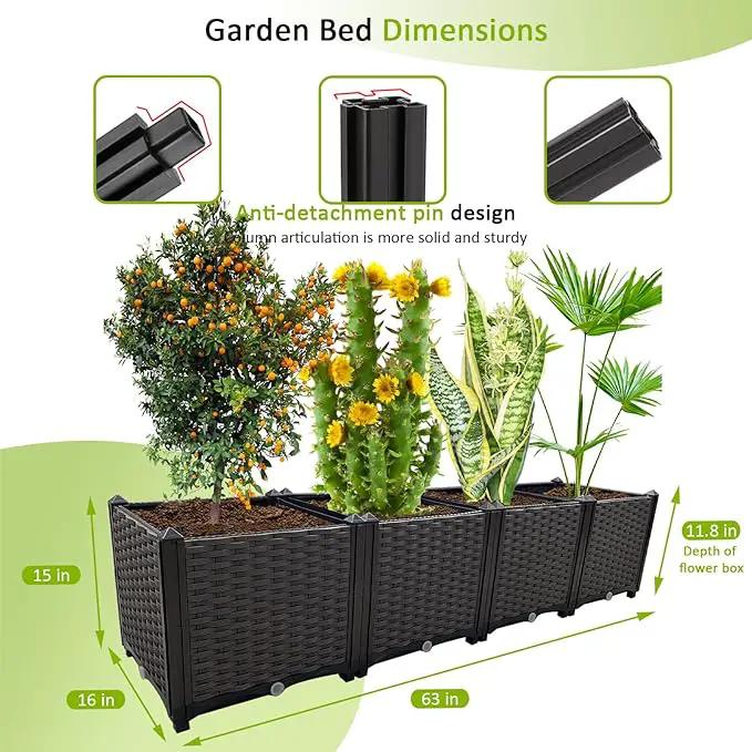 Large Planters for Outdoor Plants pots Elevated Garden Boxes Raised Garden Bed Garden Patio Balcony Deck to Planting Flowers Vegetables Tomato and Herbs by GreenHaven Gardens