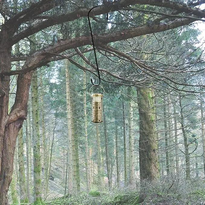 Dreecy 4 Pack 24 Inch Extra Large Tree Branch S Hook,Hooks Stakes Bird Feeder Hook for Tree, Metal Garden Tree Hooks for Hanging Bird Feeders, Baskets,Plants, Lanterns and Ornaments (Black) by GreenHaven Gardens