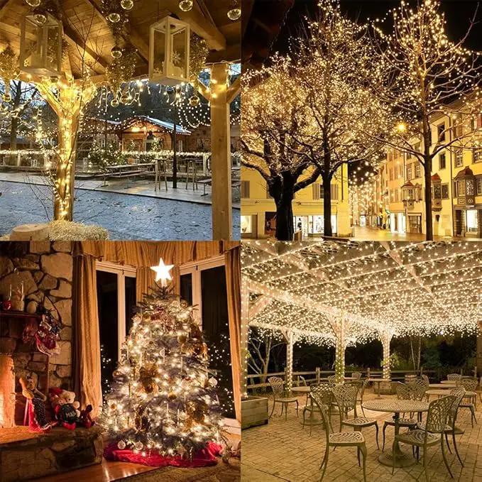 Fairy Lights Plug in,164FT 1000 LEDs Waterproof String Lights,Twinkle Light with Remote for Outdoor Indoor Christmas Wedding Birthday Garden Party Decorations,2 Inch Space,Warm White by GreenHaven Gardens