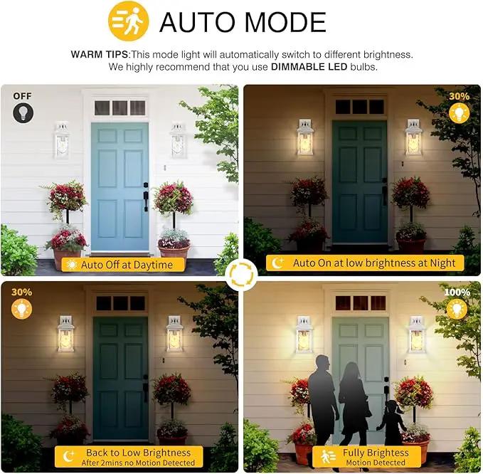 VIANIS Motion Sensor Outdoor Lights, White Dusk to Dawn Outdoor Lighting Wall Mount, Aluminum Waterproof Modern Exterior Garage Lights, Outdoor Lanterns for Front Porch Patio, Entryway, Front Door… by GreenHaven Gardens