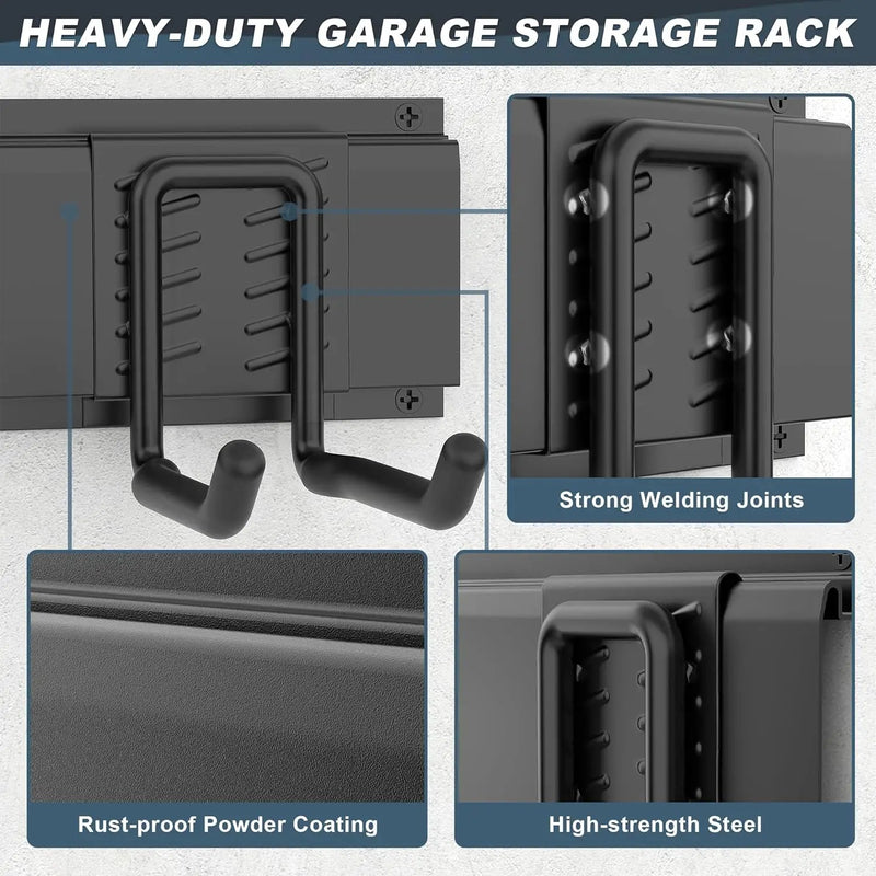 Ultrawall Garage Storage Organization, Garden Tool Organizer Garage Organizer Wall Mount Yard Tool Organizer Rack with 15 Hooks, Heavy Duty Wall Holders,22 Pcs by GreenHaven Gardens