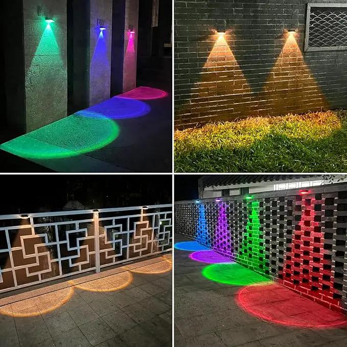Ellasay Solar Fence Lights Outdoor: 10 Lighting Modes with RGB Solar Powered Deck Light - Waterproof IP65 - Led Lens Wall Decor for Garden Patio Backyard Porch 8 Pack by GreenHaven Gardens