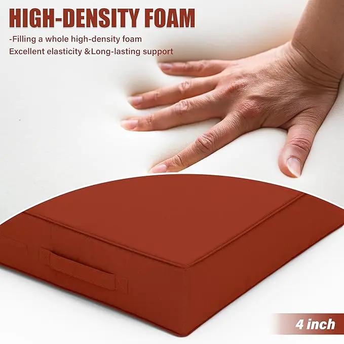 Patio Chair Cushions 18.5 X 16 X 4 Inch Waterproof Outdoor Seat Cushions for Patio Furniture, Outdoor Sofa Couch Pads with Ties & Handle, Set of 2, Terra Red by GreenHaven Gardens