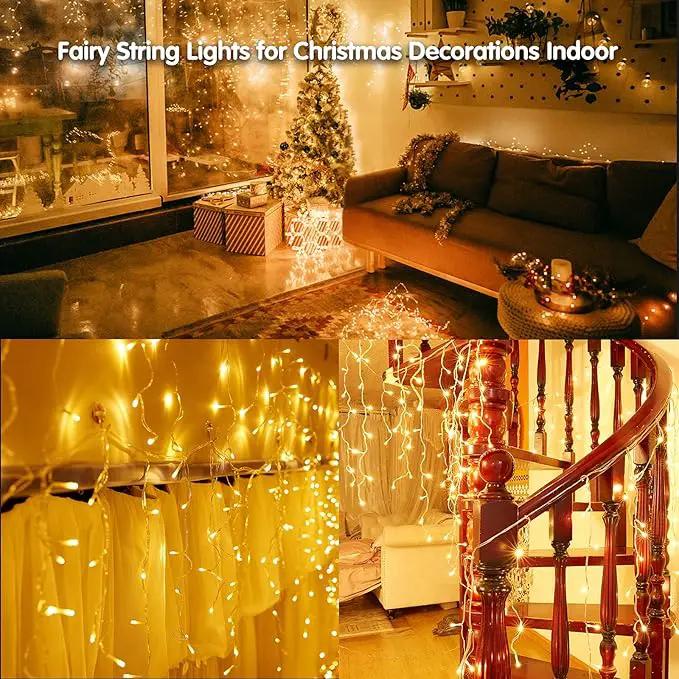 Led Christmas Lights Outdoor Christmas Decorations Hanging Lights 400LED 8 Modes 75 Drops, Waterproof Outdoor Indoor Fairy Christmas Lights for Party, Holiday, Wedding Decorations (Warm Light) by GreenHaven Gardens