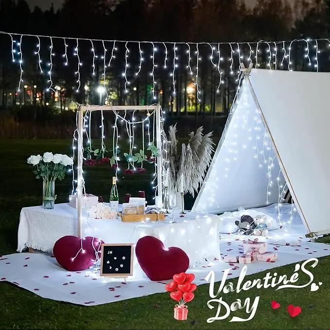 JMEXSUSS 400 LED White Icicle Lights for Outside, 38.8ft Connectable Icicle Christmas Lights Outdoor Indoor Plug in, Connectable String Light for House Patio Party Room Holiday Wedding Decorations by GreenHaven Gardens