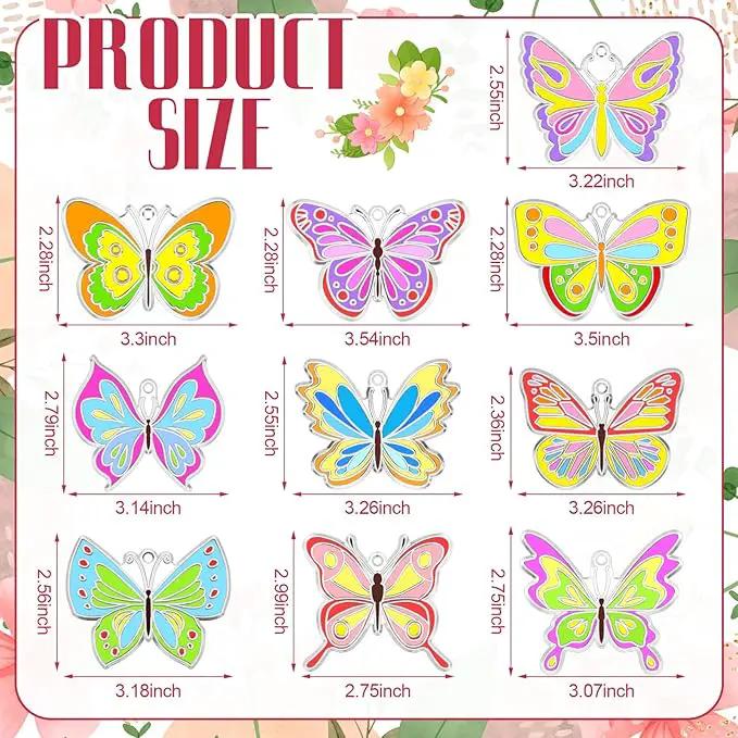 30 Sets Suncatchers Window Art Kits, DIY Sun Catchers Bulk Crafts Paint Your Own Window Ornaments for Boys Girls Classroom Home Party Birthday Activity Decor (Butterfly Style)