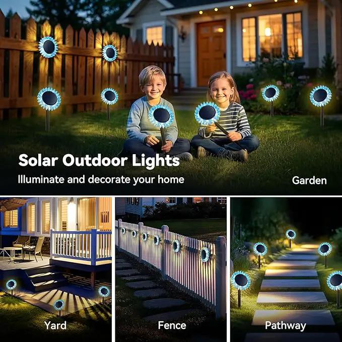 Hogni Solar Pathway Lights - 2 Pack LED Sunflower Garden Light, Waterproof Outdoor Decor for Wall, Lawn, Yard, Walkway, Patio, Landscape by GreenHaven Gardens