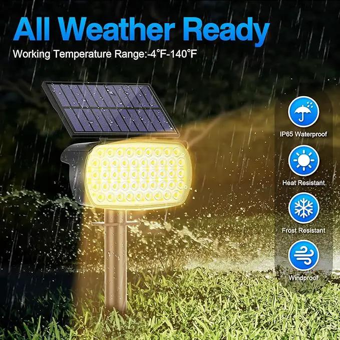 108 LED Solar Spot Lights Outdoor, Solar Lights Outdoor IP65 Waterproof, 3 Modes Solar Landscape Spotlights, Large Solar Panel Solar Powered Lights for Garden Yard Pathway(Warm White/4 Pack) by GreenHaven Gardens
