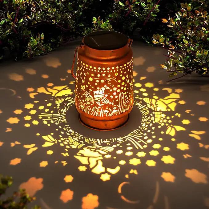 Solar Lanterns Outdoor Garden Decor, Gifts for Women, Mom, Grandma, Birthday, Thanksgiving, Decorative Waterproof Hanging Metal LED Light for Yard, Patio, Lawn, Landscape, Backyard (Gnomes) by GreenHaven Gardens
