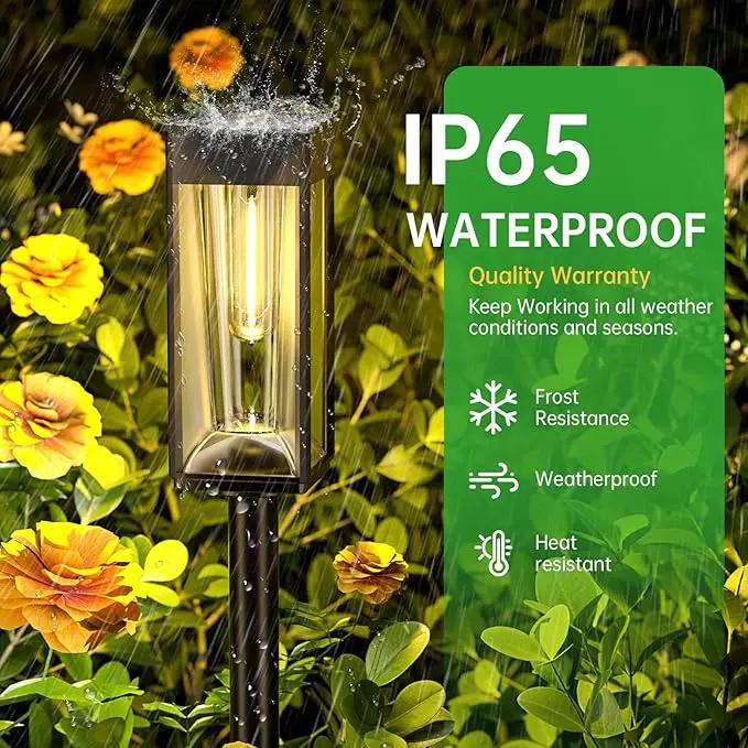 Solar Pathway Lights Outdoor, 2 Pack Solar Garden Lights Outside Pathway, Landscape Path Lights for Patio Lawn Path Walkway Decor by GreenHaven Gardens