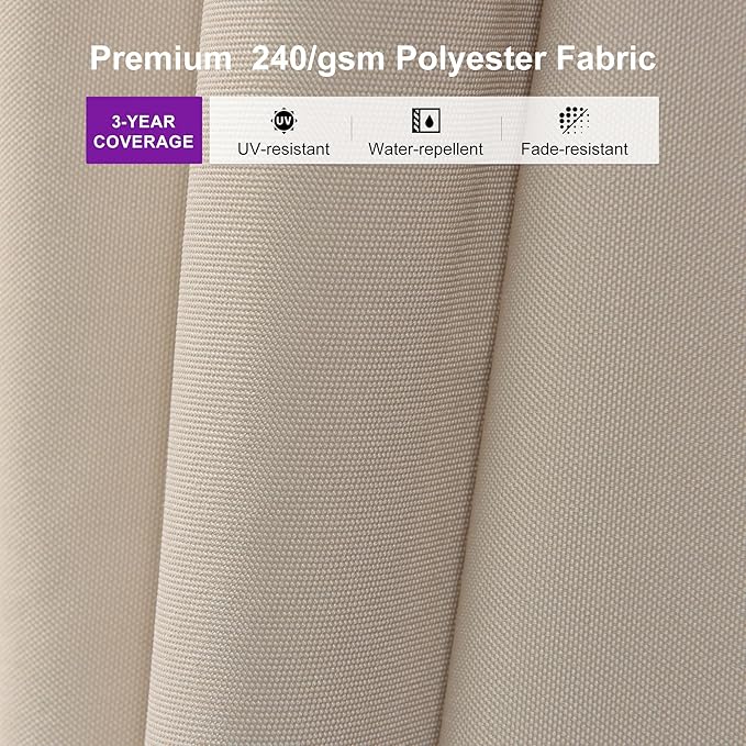 PURPLE LEAF 9' × 11.5' Patio Cantilever Umbrella with Base Outdoor Rectangle Adjustable Offset Umbrellas with 360-degree Rotation and 8 Heavy Duty Metal Ribs for Garden Deck Pool Beige by GreenHaven Gardens