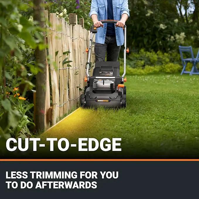 WORX 40V 17'' Cordless Lawn Mower for Medium Size Yards, 2-in-1 Electric Mower Cuts to Edge, Compact & Lightweight Push Lawn Mower with 6-Position Height Adjustment – 2 Batteries & Charger Included by GreenHaven Gardens