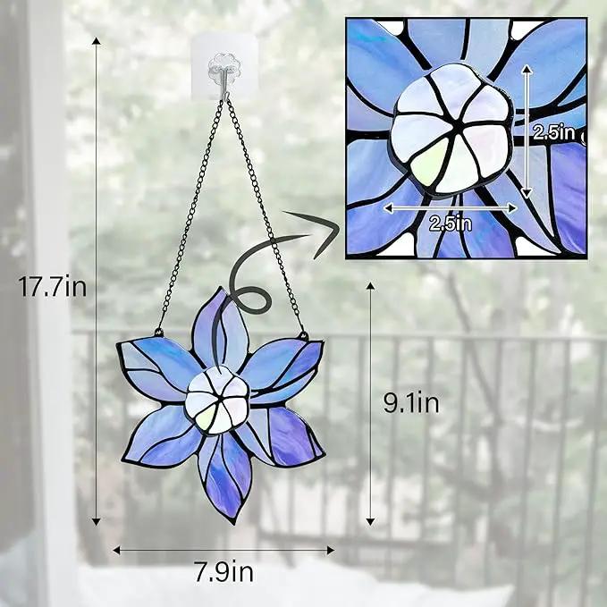 Stained Glass Window Hanging - Double-Layered Flowers Stain Glass Decoration Sun Catchers Indoor Window,Floral Suncatcher Gift for Mom Grandma Nana Aunt by GreenHaven Gardens