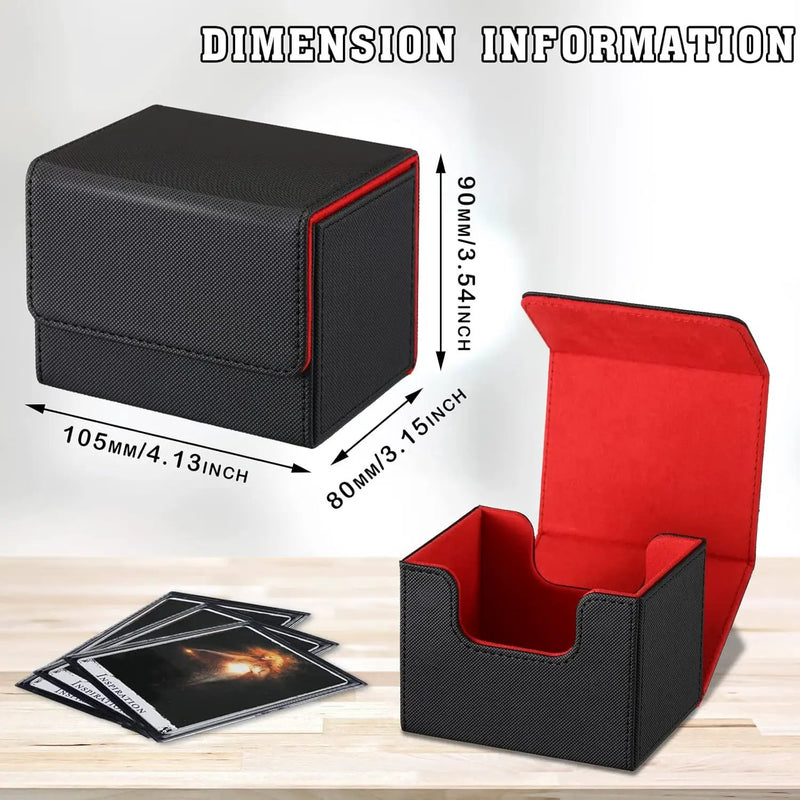 Yookeer 4 Pieces Leather Deck Card Boxes Cards Deck Game Box for Collectible Playing Card Box Compatible with MTG Commander(Black, Green, Red, Blue,Horizontal) by GreenHaven Gardens