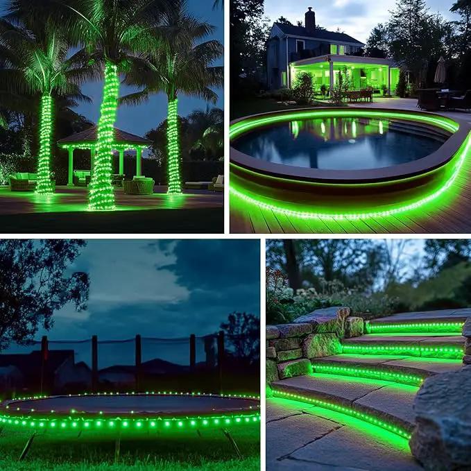 Solar Rope Light Waterproof 39FT 100LEDs Outdoor IP65 Solar String Lights for Easter Outside Party Garden Yard Home Wedding Christmas Halloween Holiday St. Patrick's Day Tree Lighting(Green) by GreenHaven Gardens