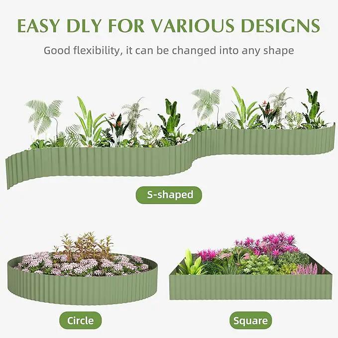 Metal Garden Edging Border, Corrugated Steel Landscaping, DIY for Lawn (Green, 6 Inch x 40FT) by GreenHaven Gardens