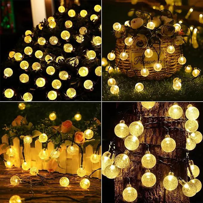 Solar String Lights Outdoor 2 Pack 200 Led 80FT Warm White Crystal Globe Lights with 8 Lighting Modes, Waterproof Solar Powered Patio for Garden Yard Porch Wedding Party Decoration by GreenHaven Gardens