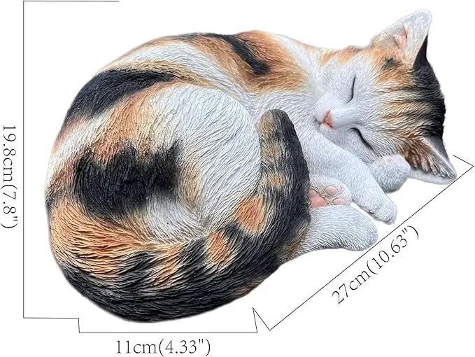 Hi-Line Gift Ltd. Sleeping Calico Cat Garden Statue by GreenHaven Gardens