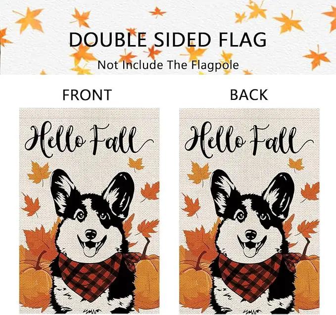 Seasonal Garden Flags Corgi Dog Double Sided Flags Set of 11 Holiday Farmhouse Indoor Outdoor Yard Lawn Christmas Gifts Decorations 12.5x18 Inch by GreenHaven Gardens