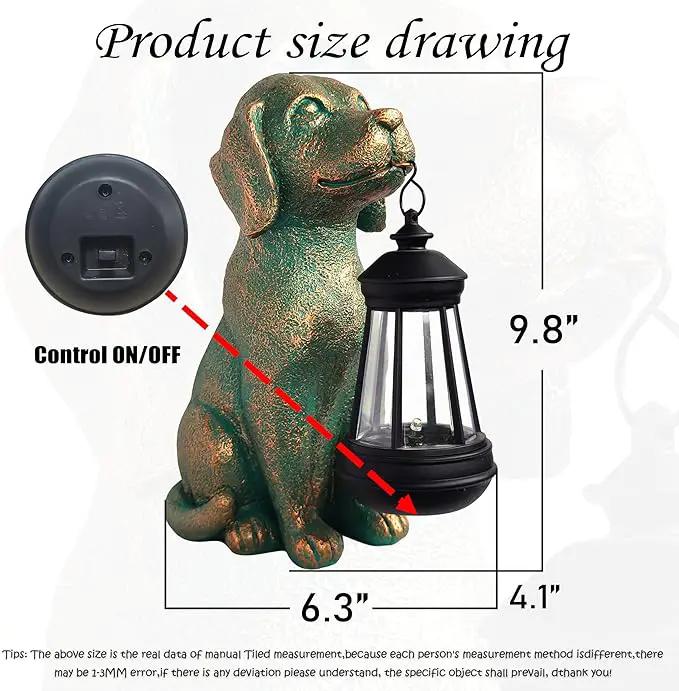 Dog Garden Statues with Solar Lantern Outdoor Decor-Dog Solar Figurines Lights Decorations for Patio Yard Lawn Ornaments-Gifts for Birthday Easter Housewarming by GreenHaven Gardens
