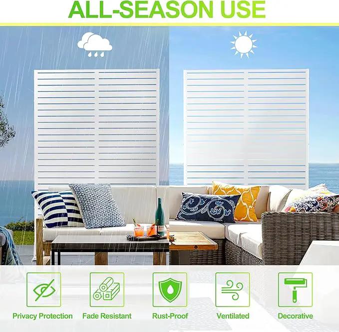 Outdoor Privacy Screen,72" H×47" W Metal Privacy Screen, Freestanding Privacy Fence Panels for Patio by GreenHaven Gardens