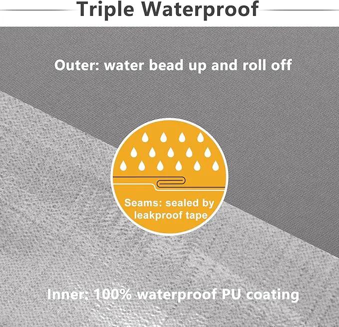 Favoyard Patio Chair Cushions 19 x 19 x 3 Inch Waterproof Outdoor Seat Cushions for Patio Furniture 3-Year Color Fastness Garden Sofa Couch Chair Pads with Handle & Adjustable Straps Set of 2, Grey by GreenHaven Gardens