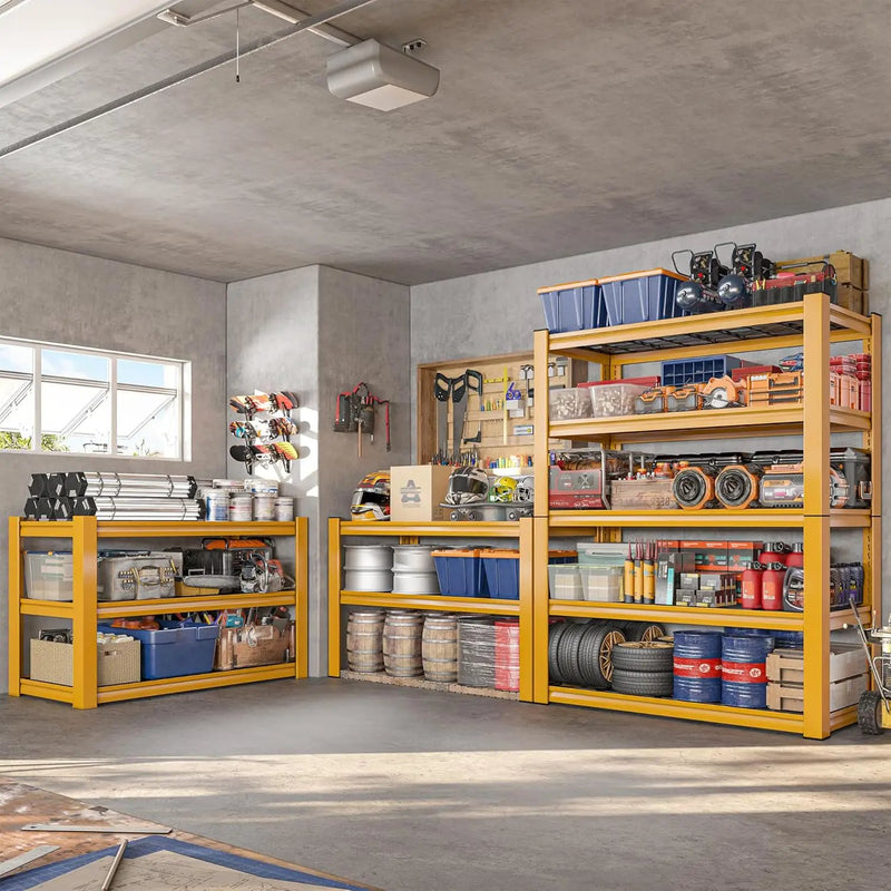 REIBII 72''H Garage Shelving 3010 LBS Storage Shelves Adjustable Metal Shelving 5 Tier Metal Shelves for Storage Industrial Shelf for Kitchen Pantry Warehouse Basement 72" HX35.5 WX16 D, 2 Pack by GreenHaven Gardens